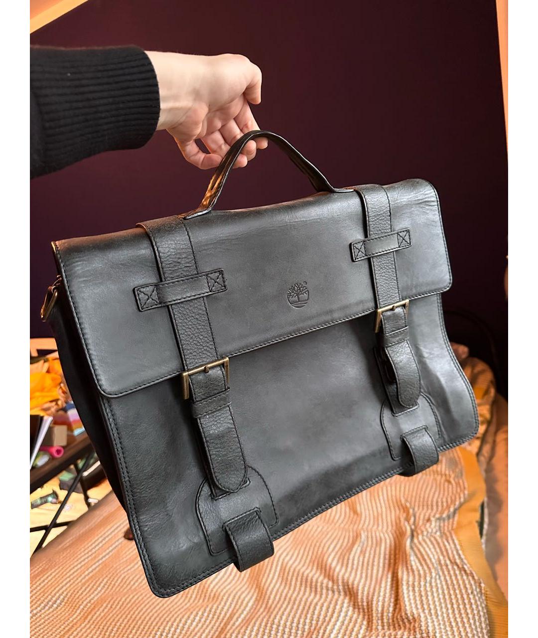 TIMBERLAND Серый кожаный портфель, фото 9