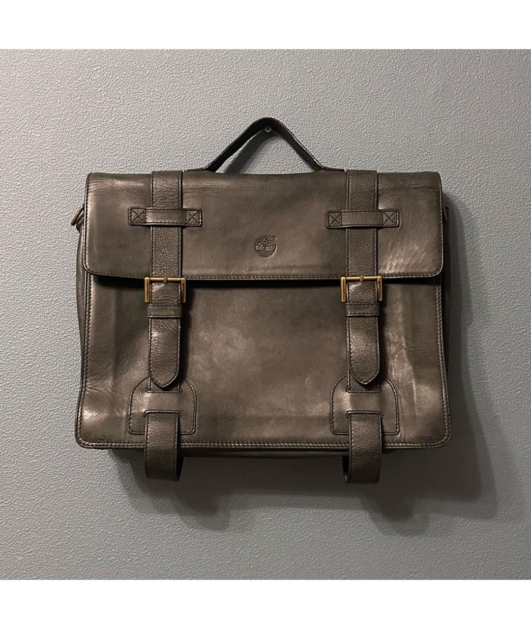 TIMBERLAND Серый кожаный портфель, фото 8