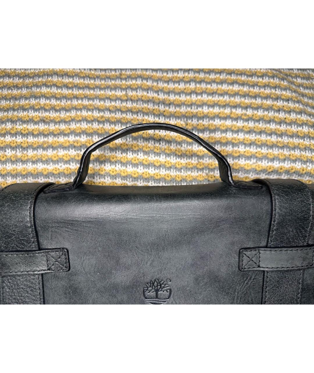 TIMBERLAND Серый кожаный портфель, фото 7