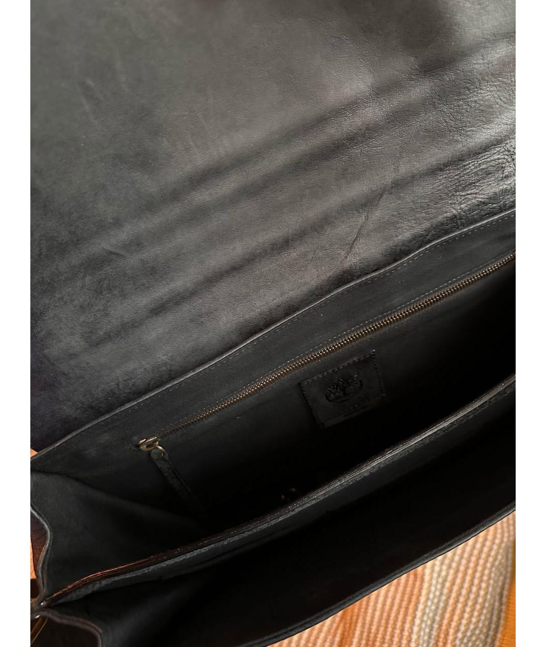 TIMBERLAND Серый кожаный портфель, фото 3