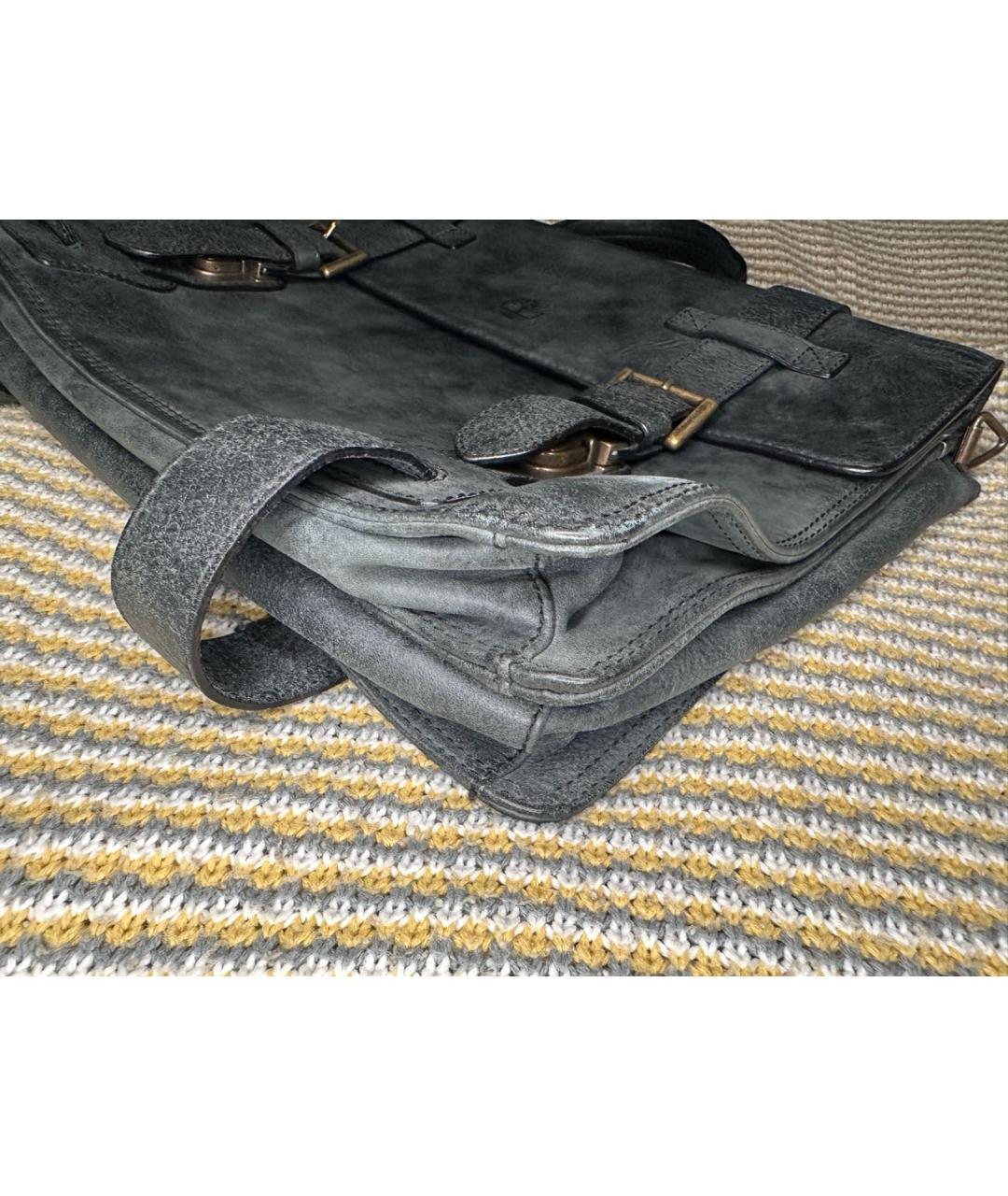 TIMBERLAND Серый кожаный портфель, фото 4