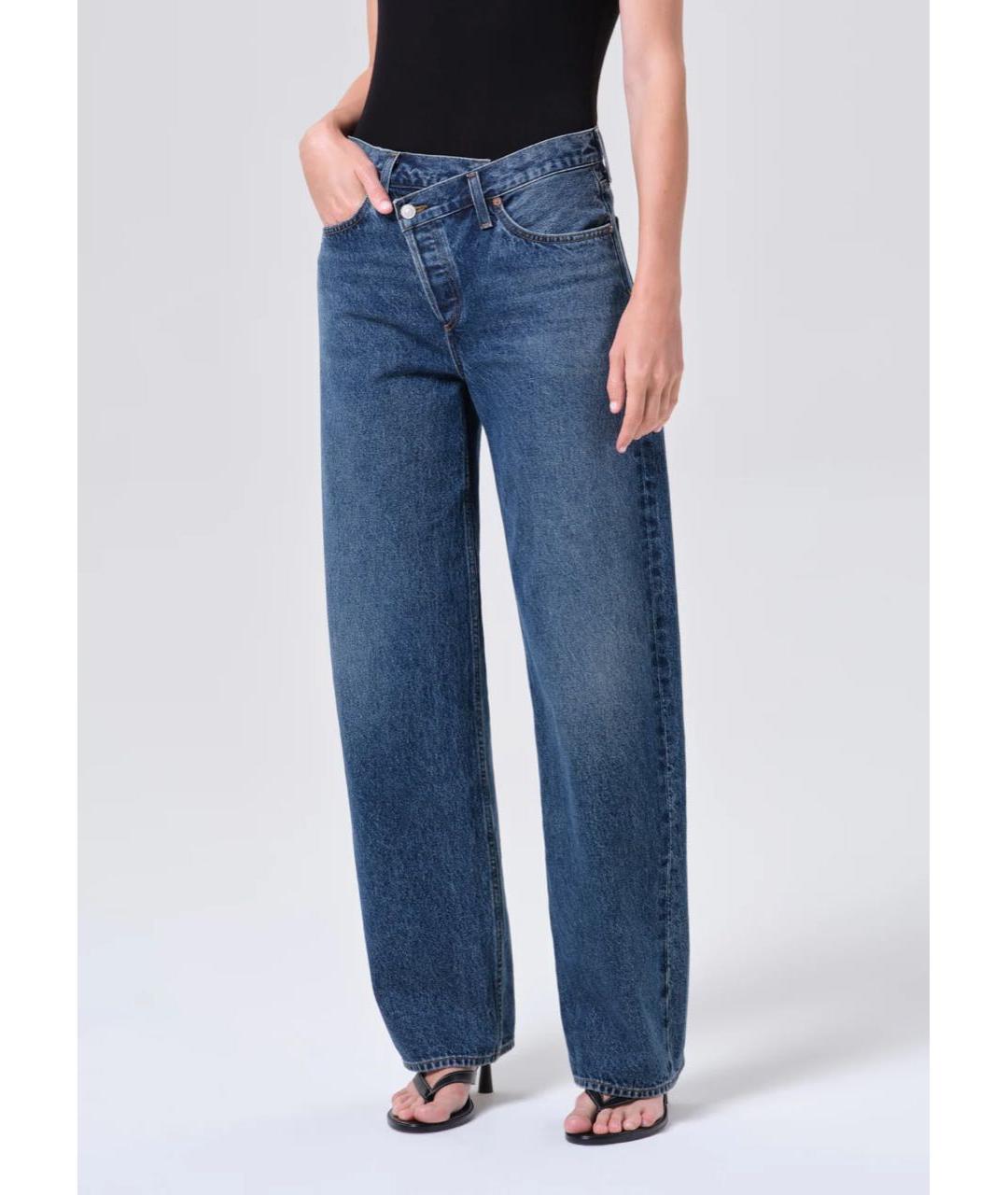 AGOLDE Темно-синие хлопковые прямые джинсы, фото 5