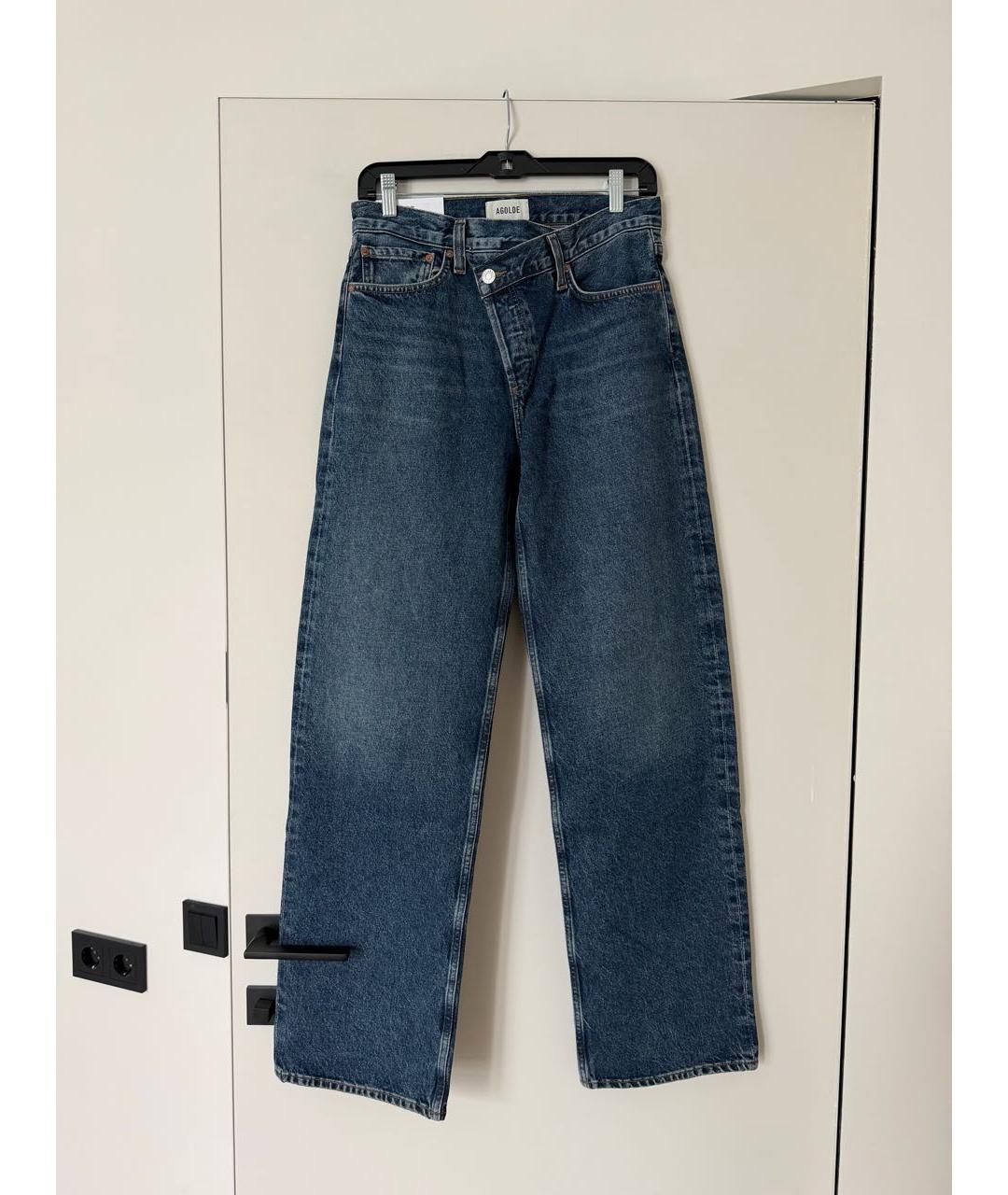 AGOLDE Темно-синие хлопковые прямые джинсы, фото 2
