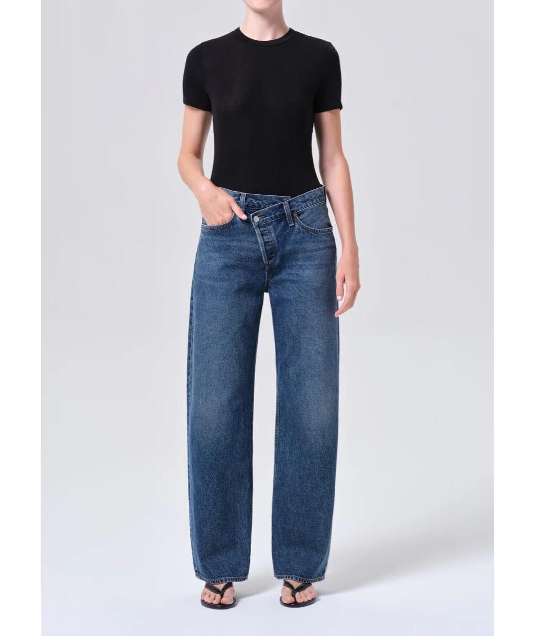 AGOLDE Темно-синие хлопковые прямые джинсы, фото 6