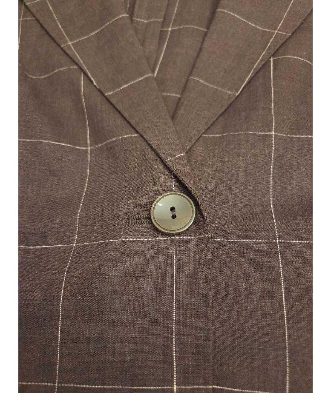 MAX MARA Коричневый льняной жакет/пиджак, фото 2