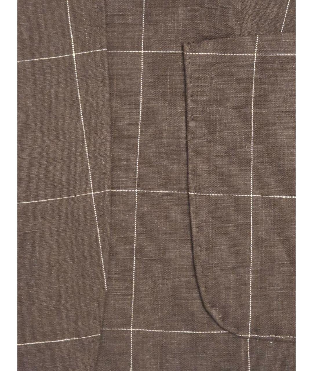 MAX MARA Коричневый льняной жакет/пиджак, фото 7
