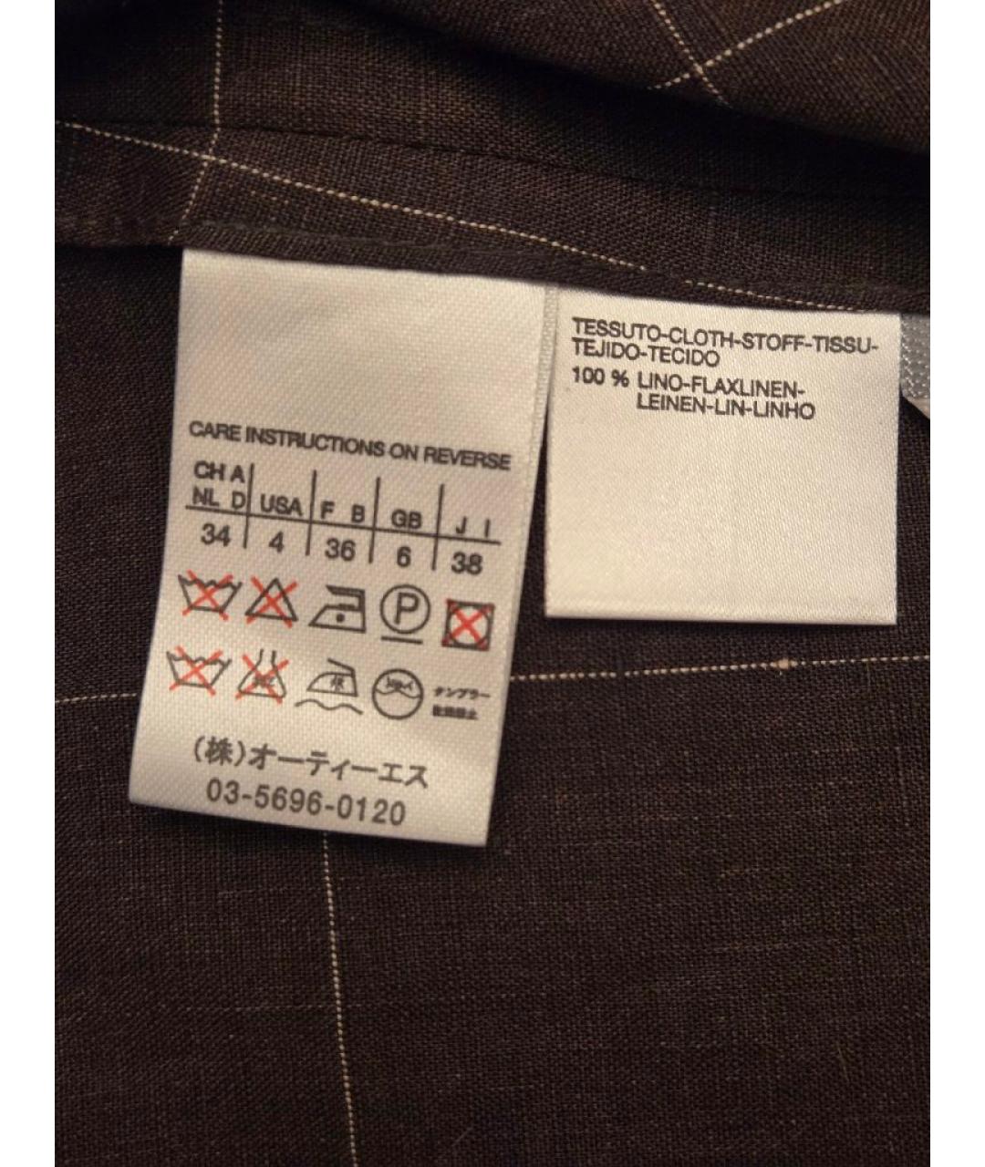MAX MARA Коричневый льняной жакет/пиджак, фото 6