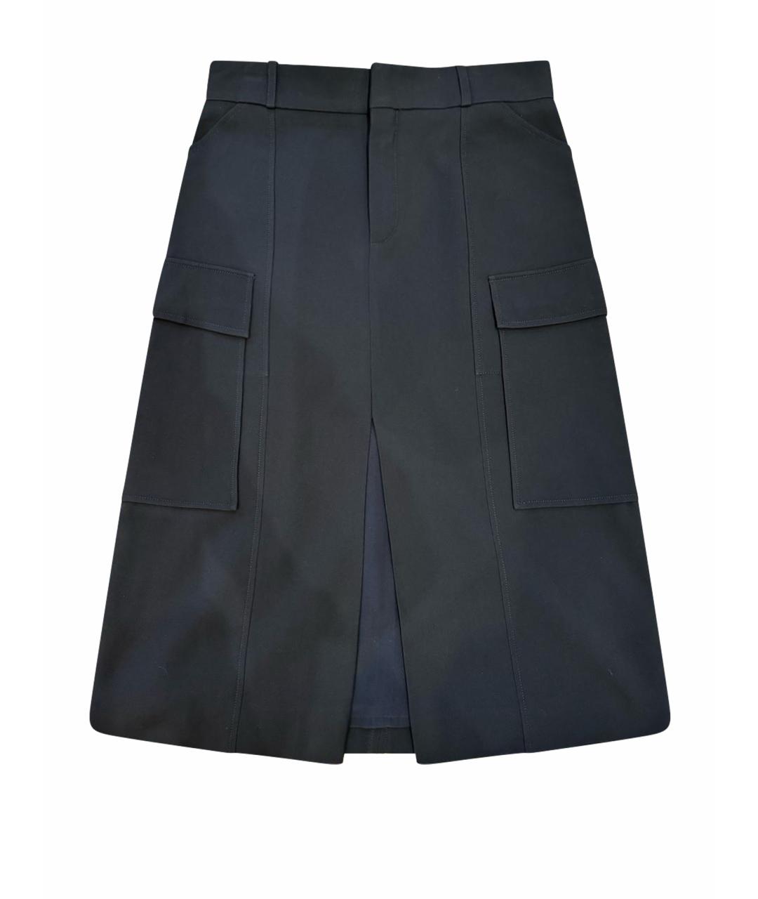 CHLOE Темно-синяя ацетатная юбка макси, фото 1