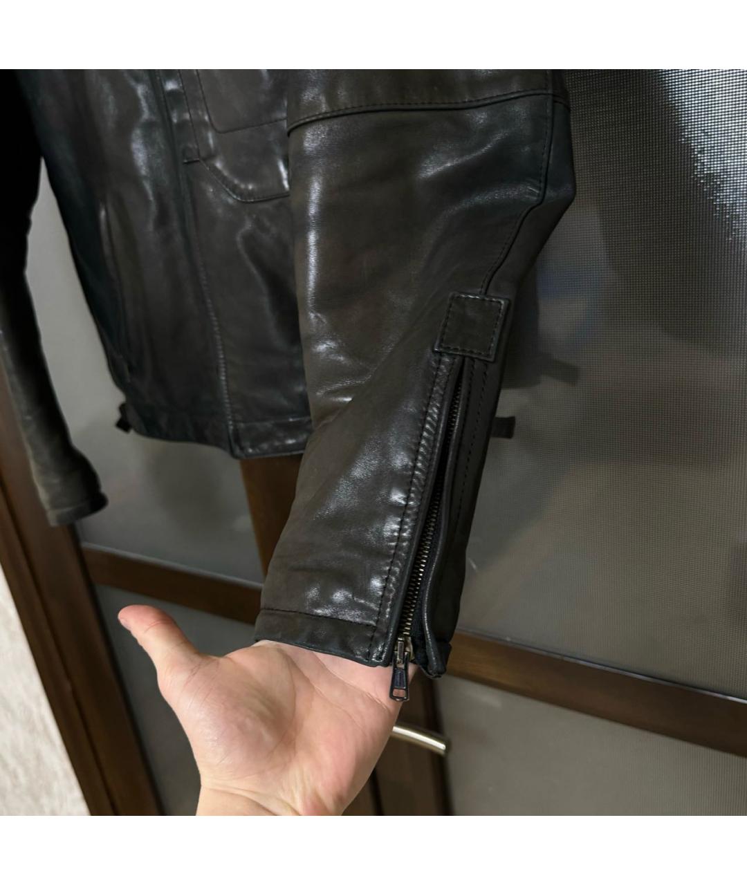 CP COMPANY Коричневая кожаная куртка, фото 5