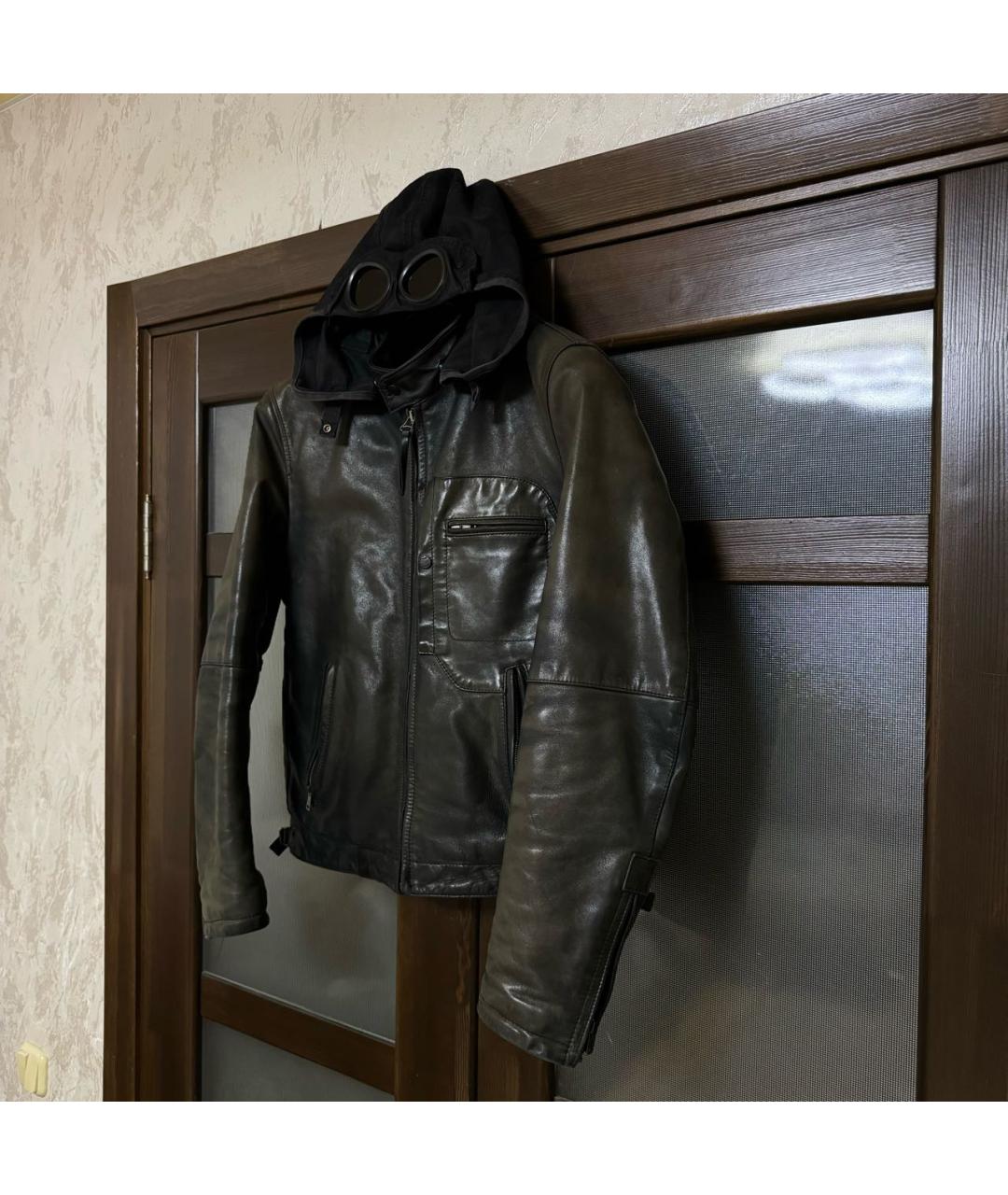 CP COMPANY Коричневая кожаная куртка, фото 2