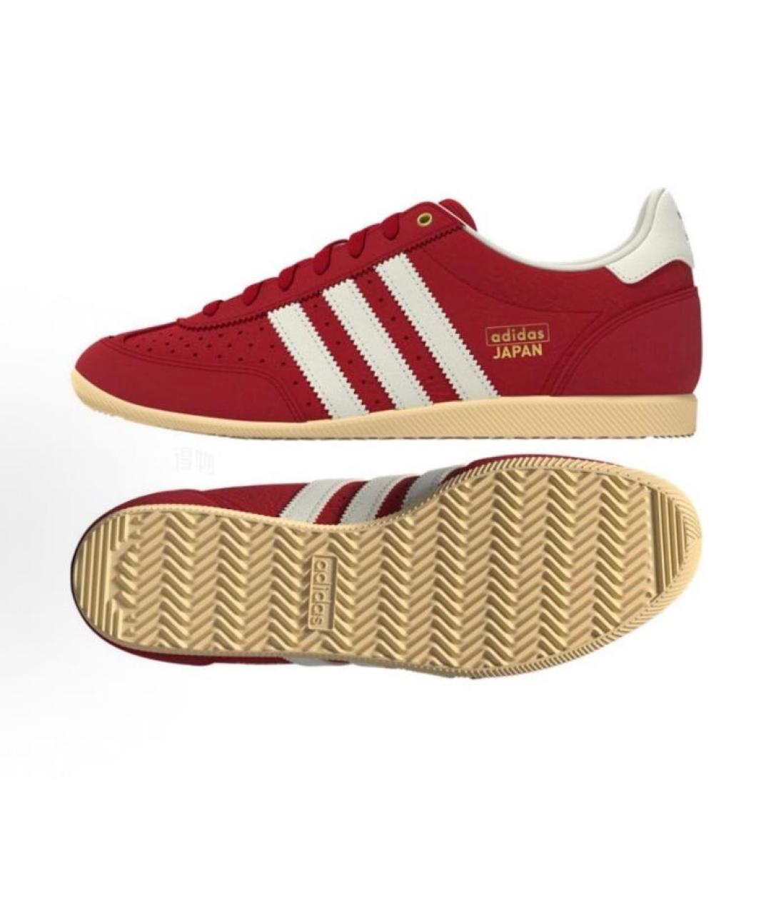 ADIDAS Красные кожаные кроссовки, фото 2