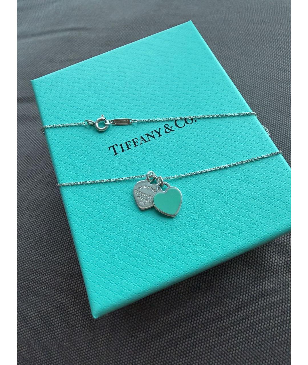 TIFFANY&CO Голубая серебряная подвеска, фото 5