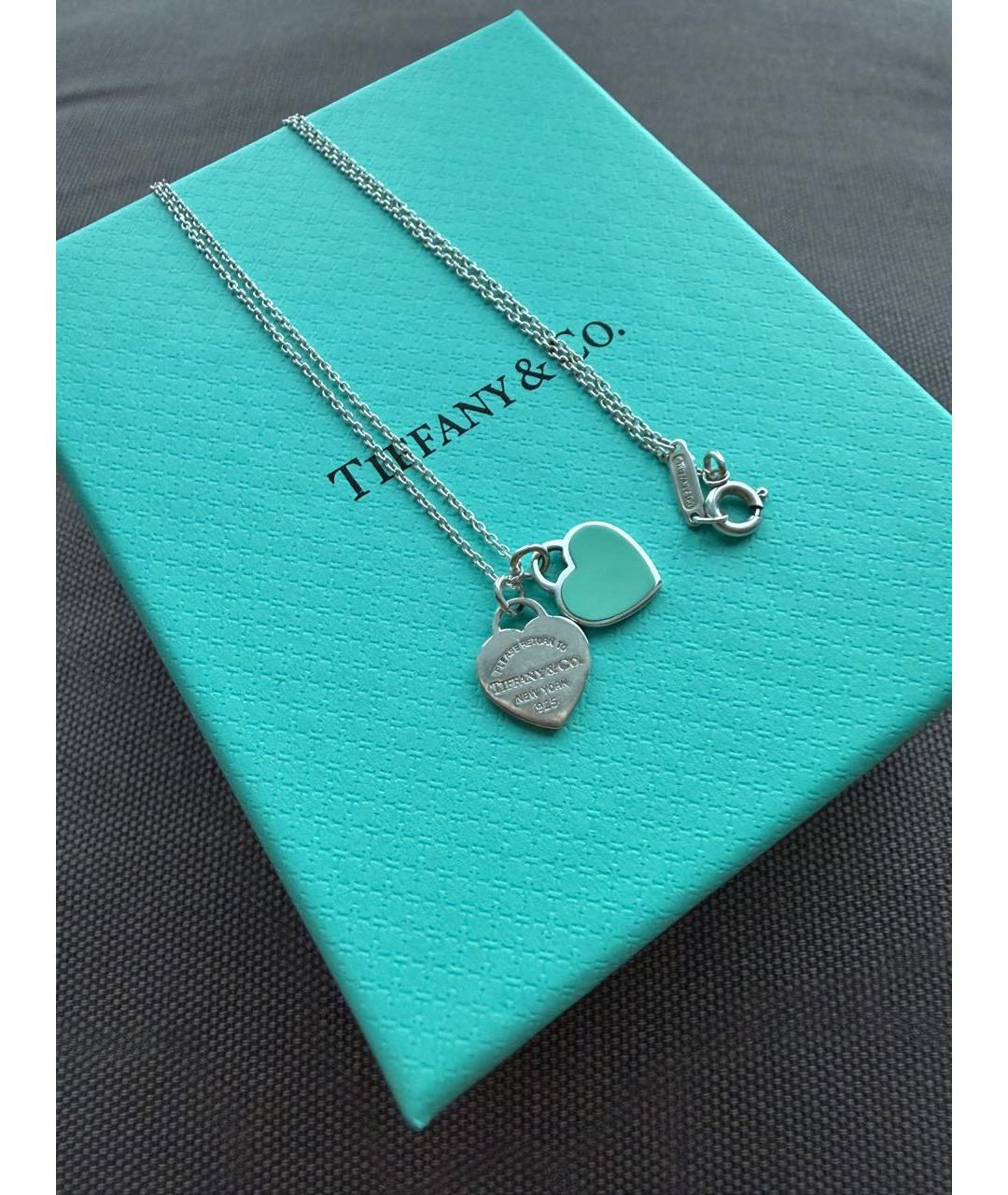 TIFFANY&CO Голубая серебряная подвеска, фото 3