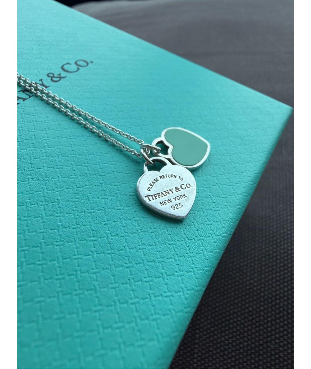 TIFFANY&CO Голубая серебряная подвеска, фото 4