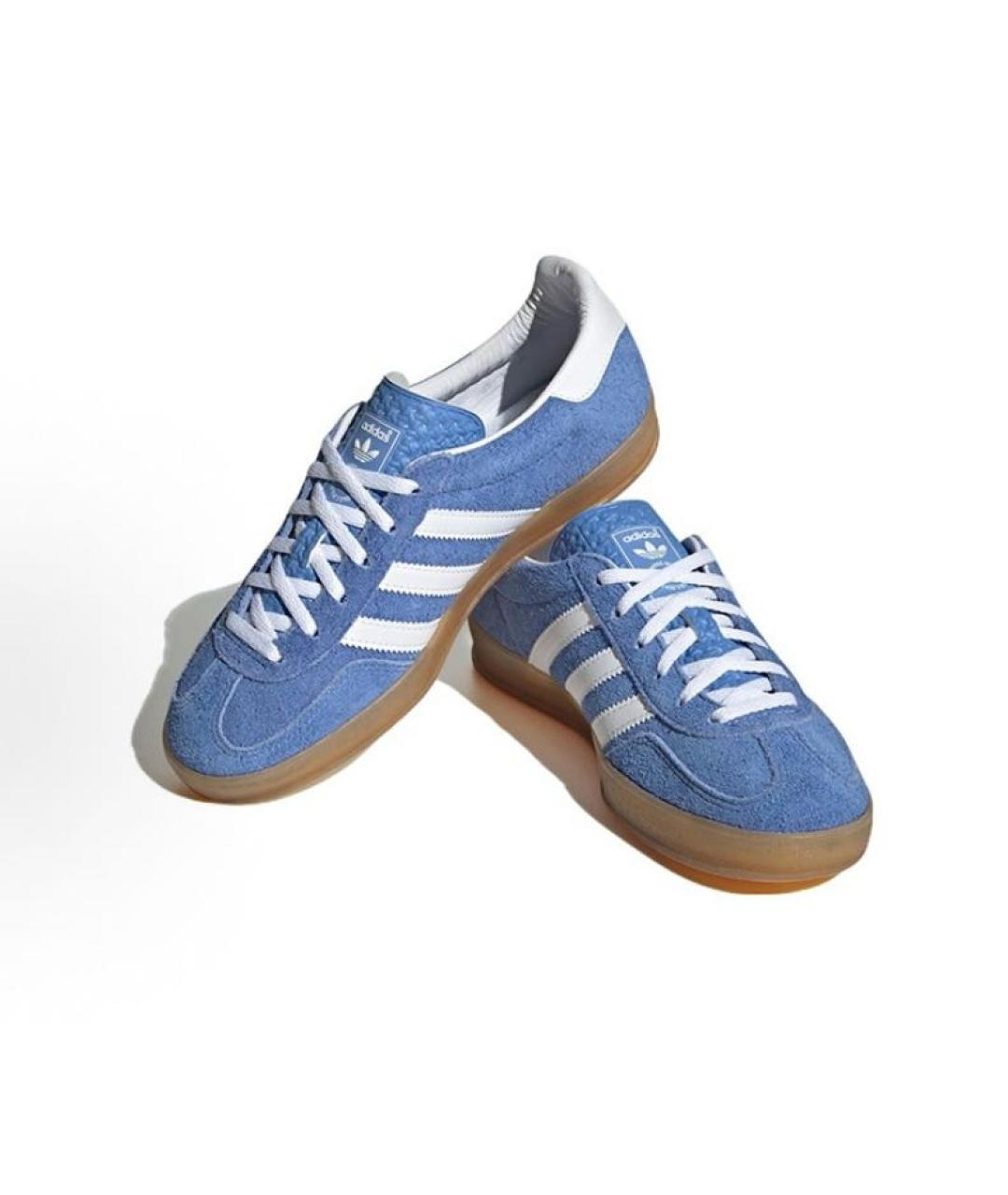 ADIDAS Голубые замшевые кроссовки, фото 3