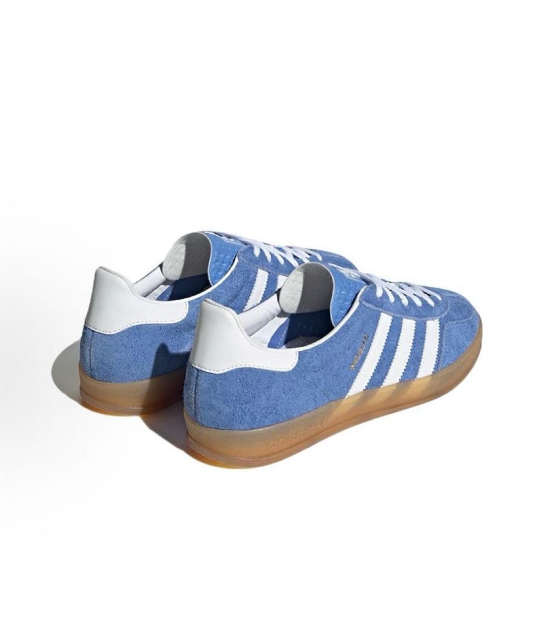 ADIDAS Голубые замшевые кроссовки, фото 4