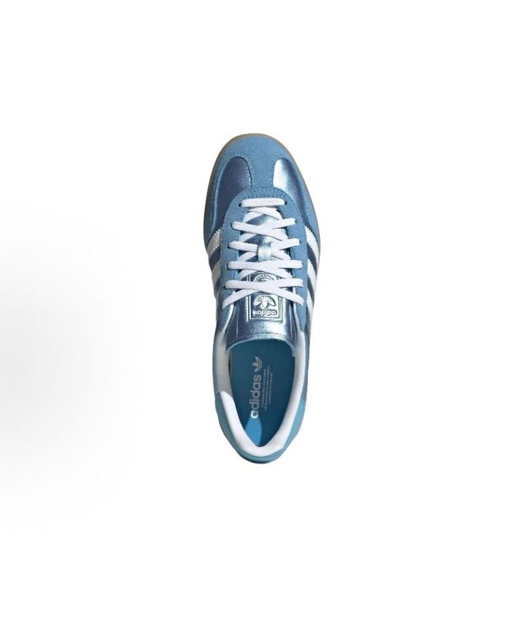 ADIDAS Голубые кожаные кроссовки, фото 3