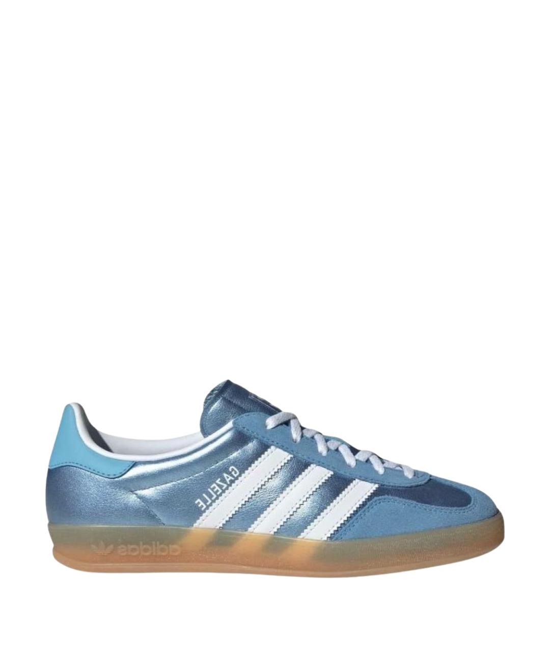 ADIDAS Голубые кожаные кроссовки, фото 1