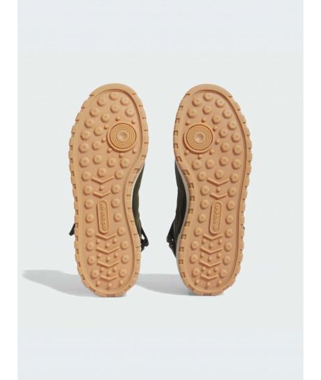 ADIDAS Хаки кожаные кроссовки, фото 4