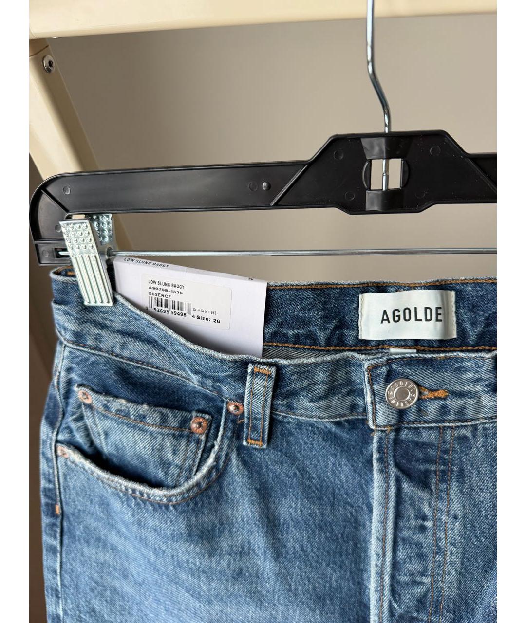 AGOLDE Синие хлопковые прямые джинсы, фото 4