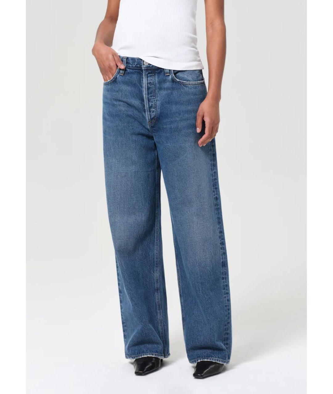 AGOLDE Синие хлопковые прямые джинсы, фото 5