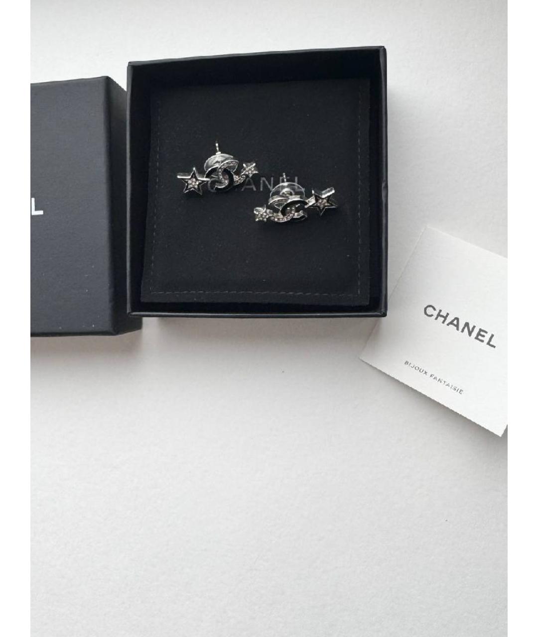 CHANEL Серебряные металлические серьги, фото 2