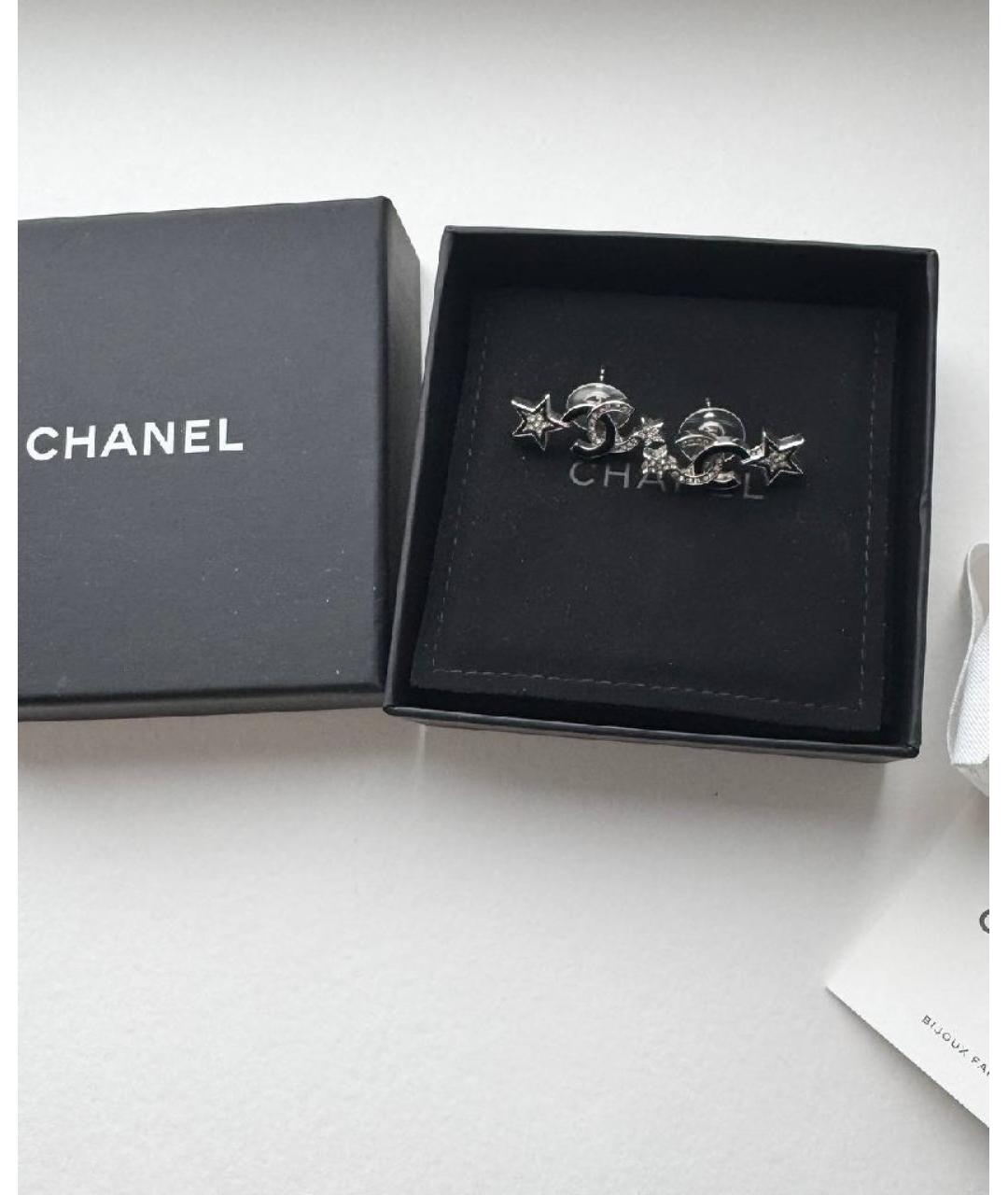 CHANEL Серебряные металлические серьги, фото 3