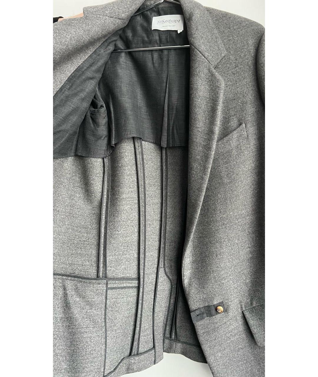 SAINT LAURENT Серый кашемировый жакет/пиджак, фото 5