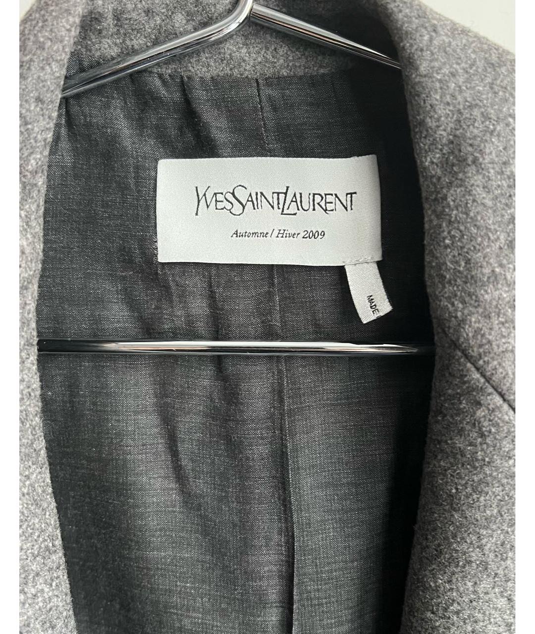 SAINT LAURENT Серый кашемировый жакет/пиджак, фото 3