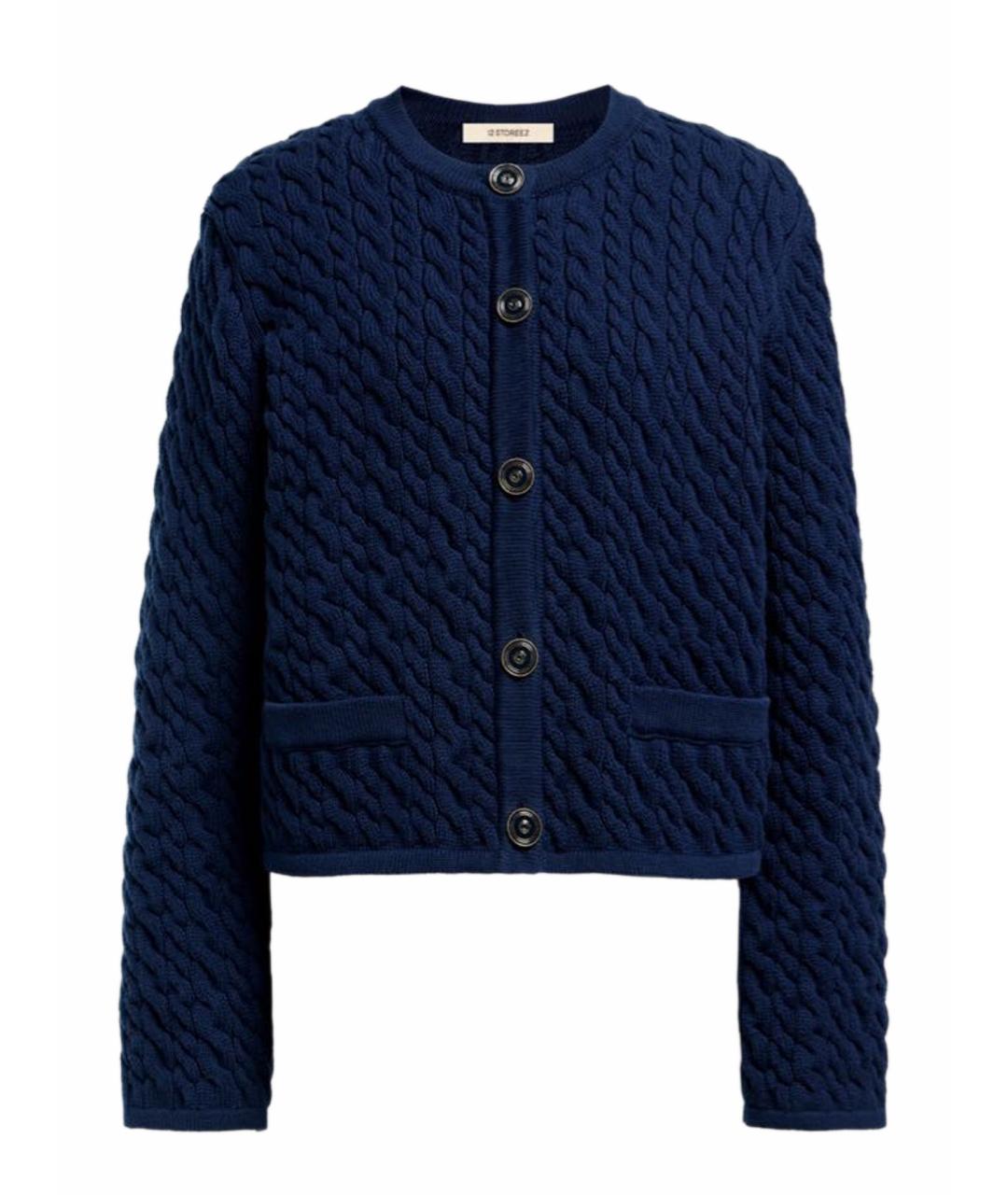 12 STOREEZ Темно-синий хлопковый кардиган, фото 1