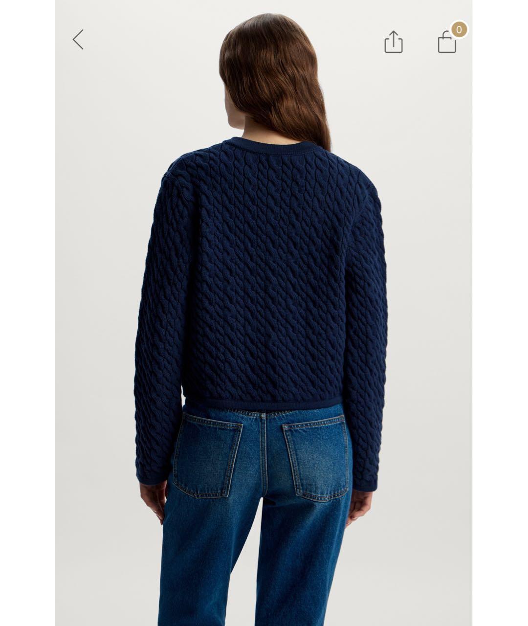 12 STOREEZ Темно-синий хлопковый кардиган, фото 2