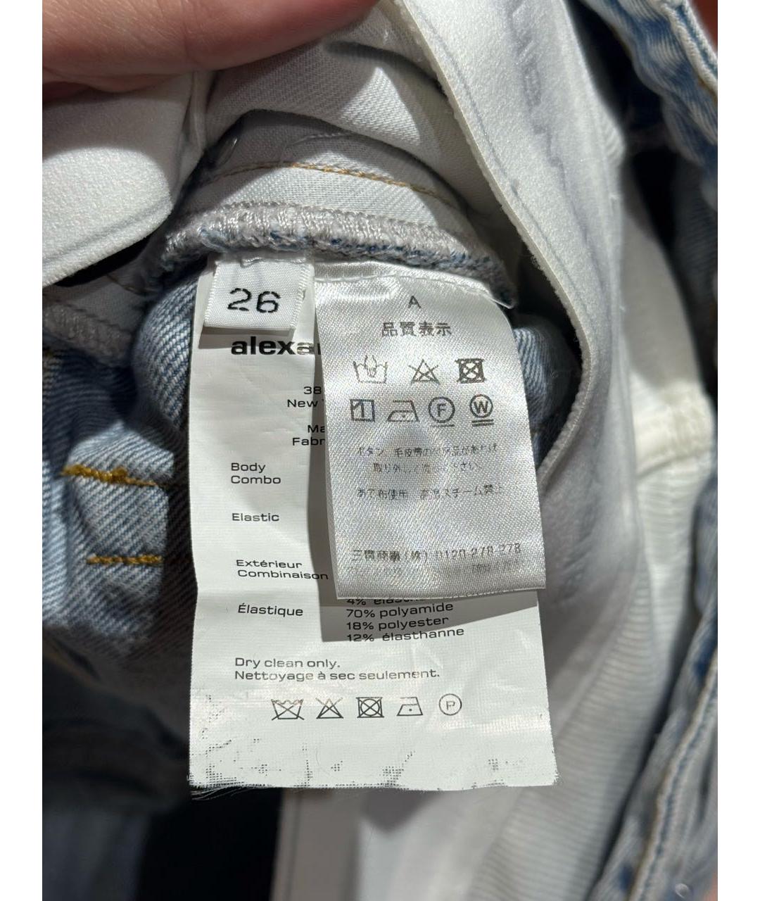 ALEXANDER WANG Голубые хлопковые прямые джинсы, фото 3