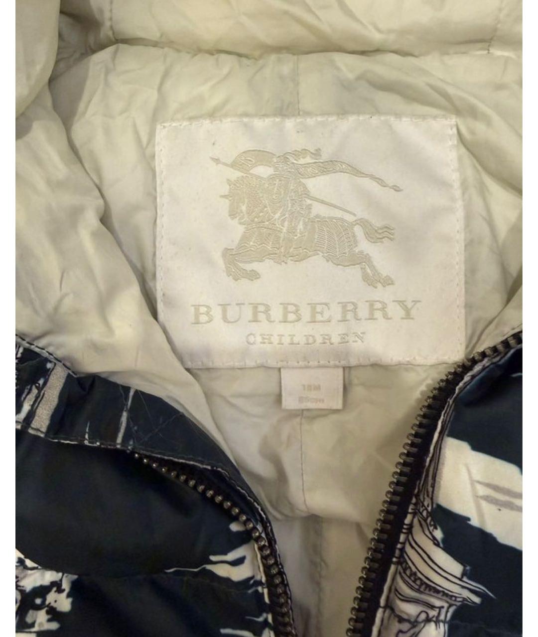 BURBERRY KIDS Синий полиэстеровый комбинезон, фото 3