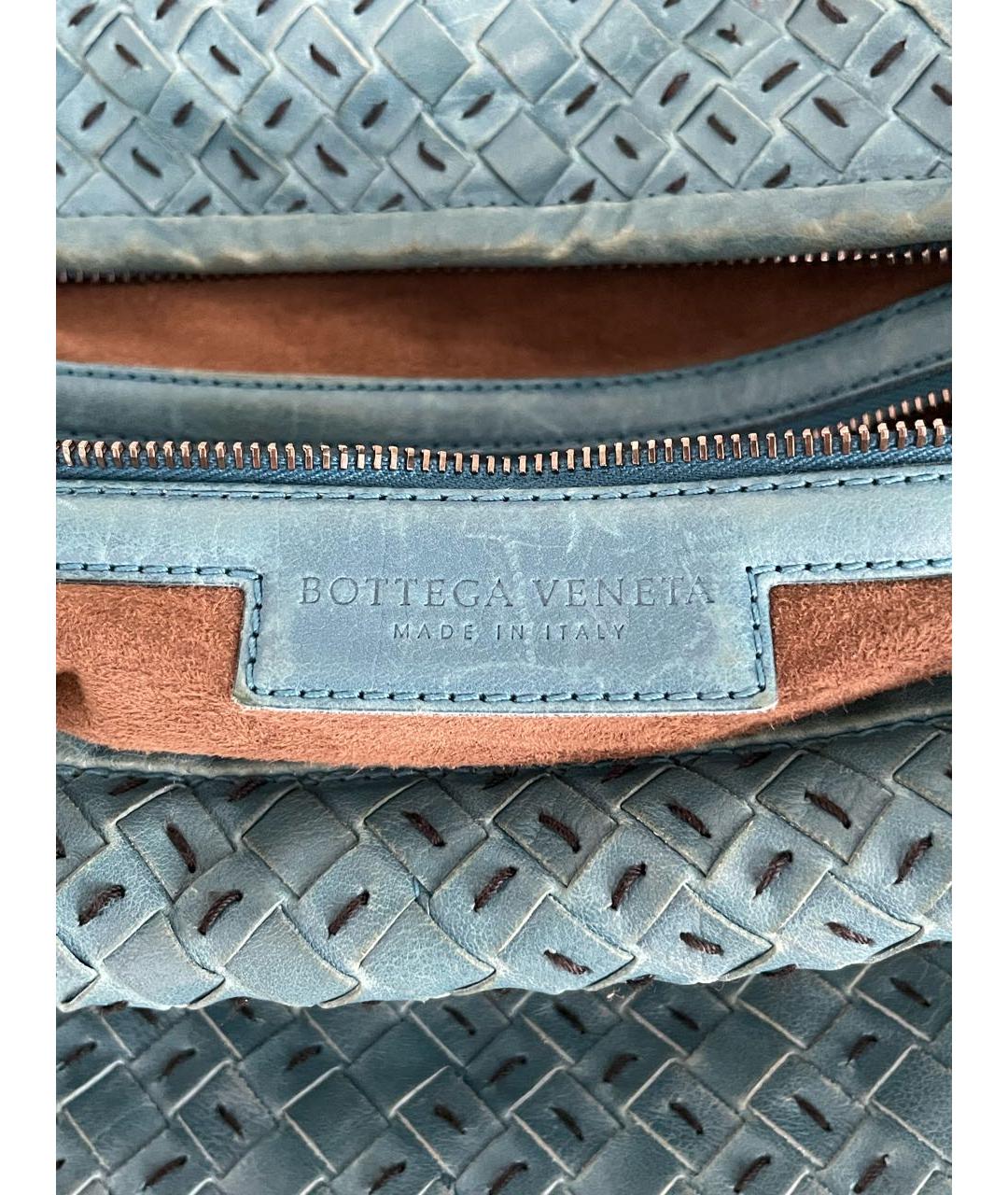 BOTTEGA VENETA Бирюзовая кожаная сумка с короткими ручками, фото 4