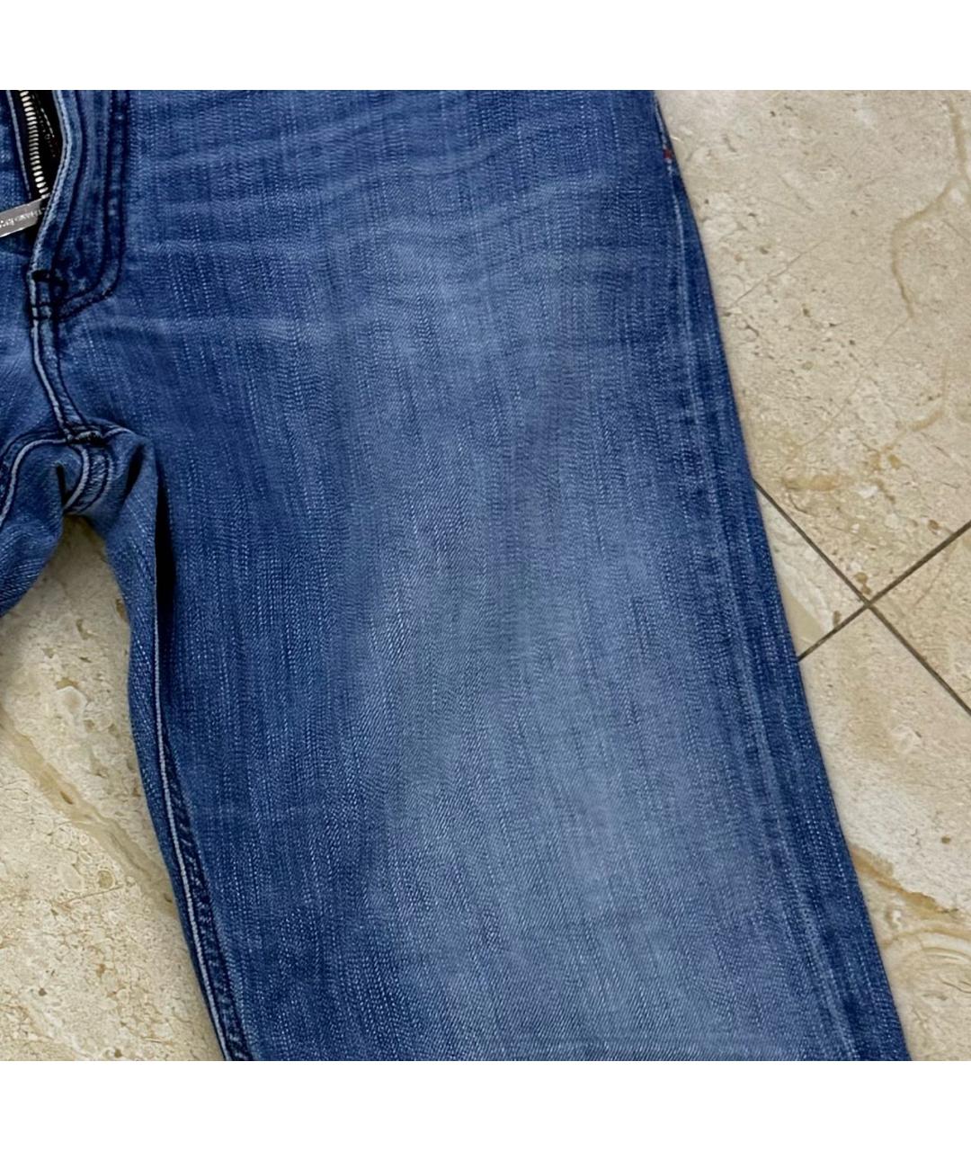 STEFANO RICCI Синие хлопковые прямые джинсы, фото 4