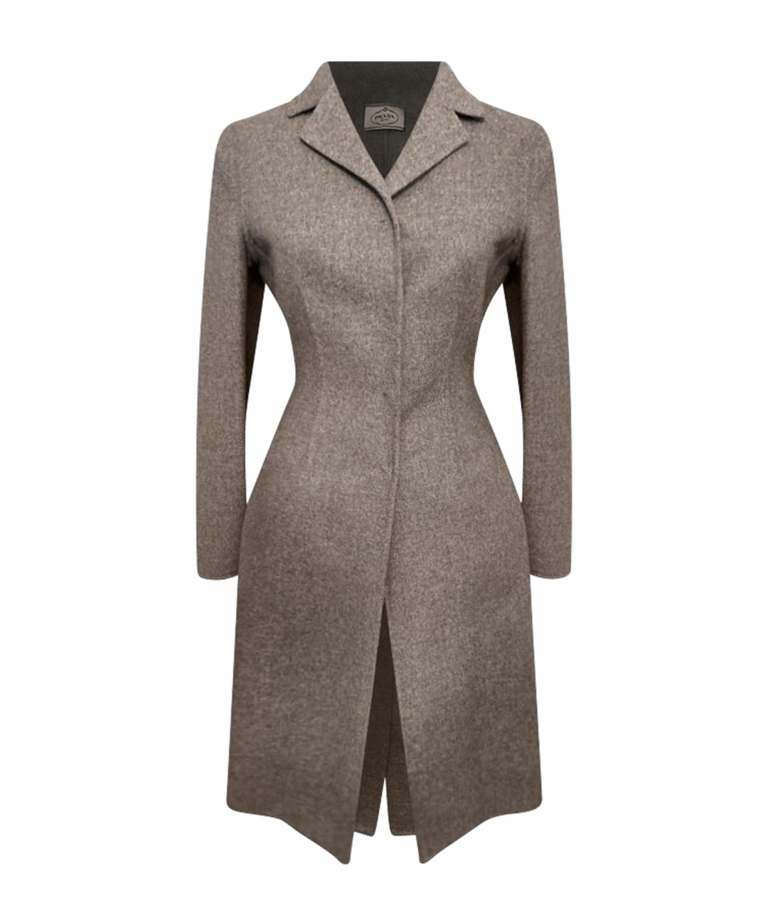 PRADA Серое шерстяное пальто, фото 1