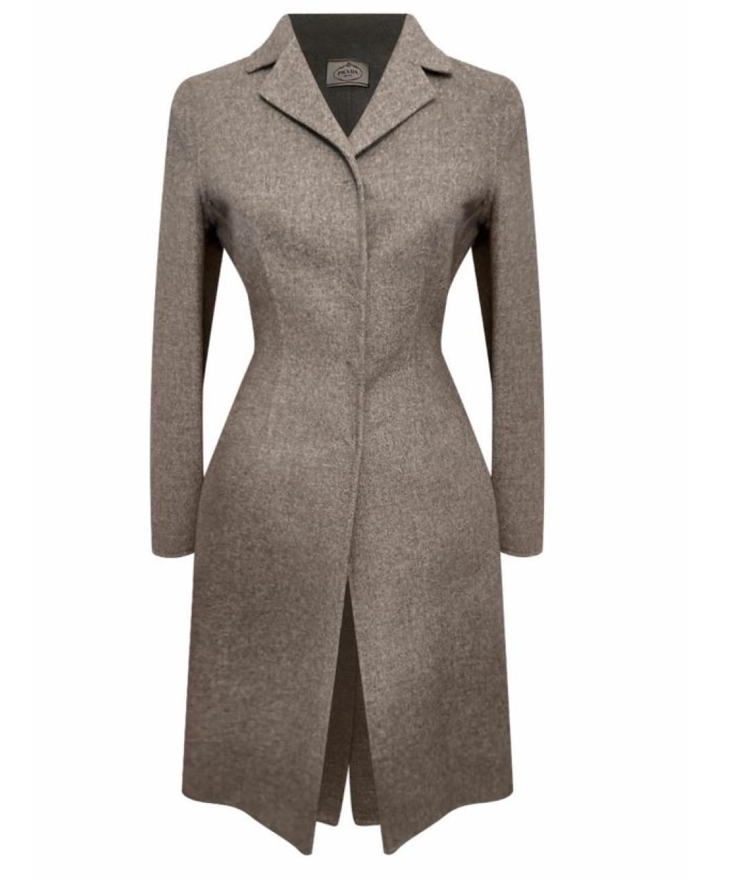 PRADA Серое шерстяное пальто, фото 10