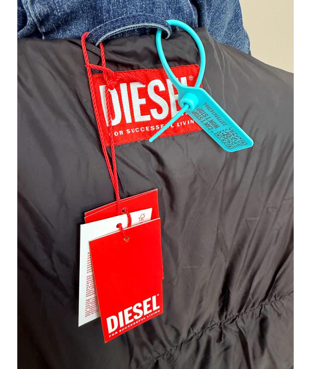 DIESEL Голубой деним пуховик, фото 3