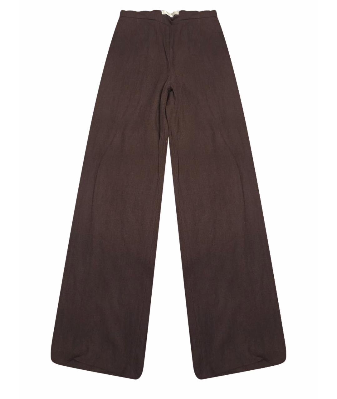 MAX MARA Коричневые льняные брюки широкие, фото 1