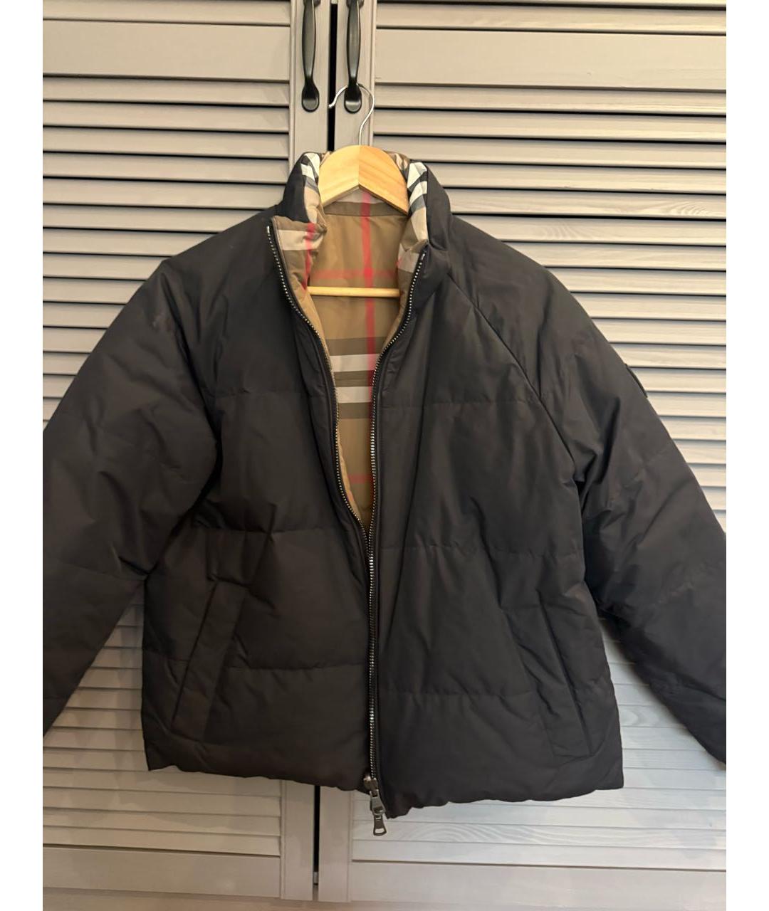 BURBERRY Черный полиэстеровый пуховик, фото 4