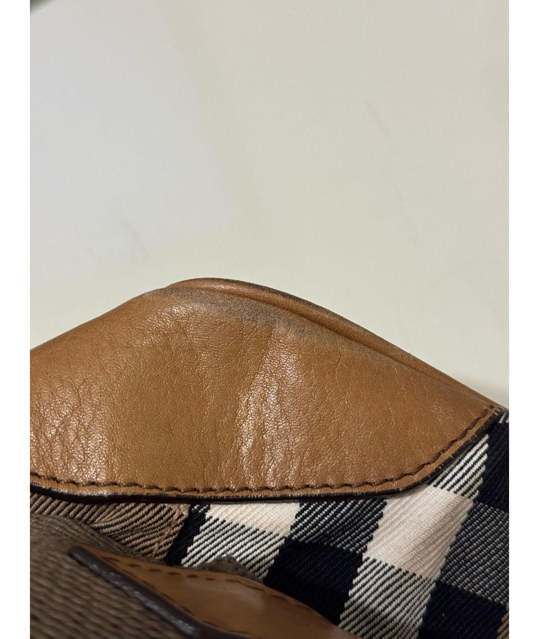 BURBERRY Коричневая хлопковая сумка тоут, фото 5