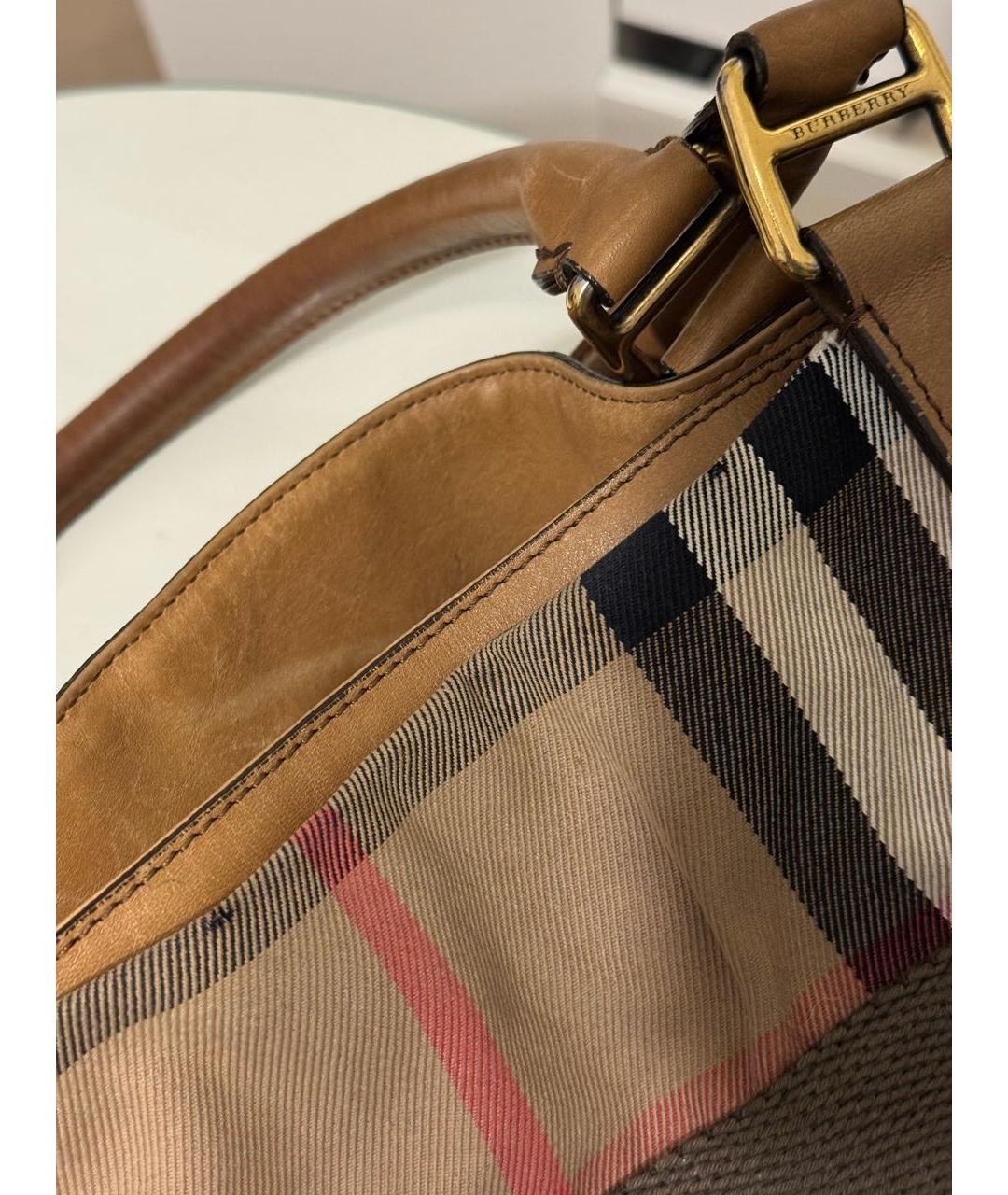 BURBERRY Коричневая хлопковая сумка тоут, фото 7