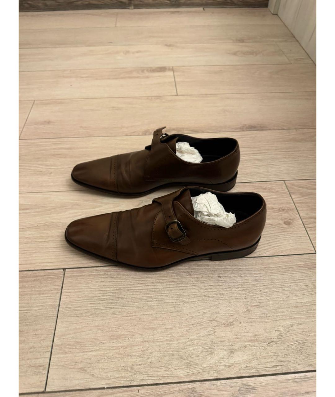 HUGO BOSS Коричневые кожаные туфли, фото 5