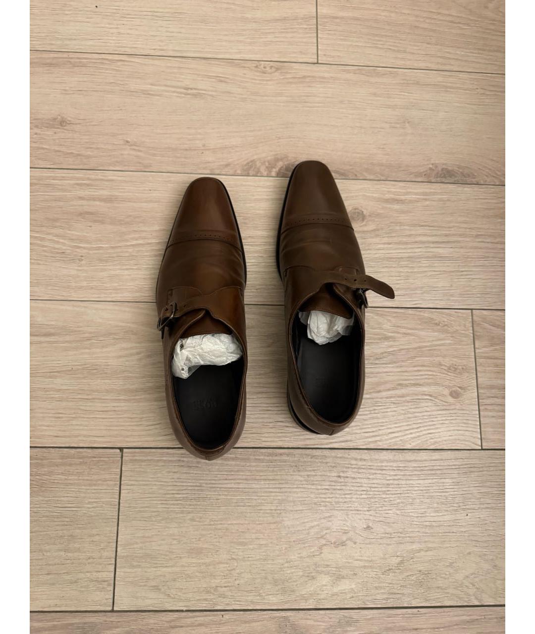 HUGO BOSS Коричневые кожаные туфли, фото 3