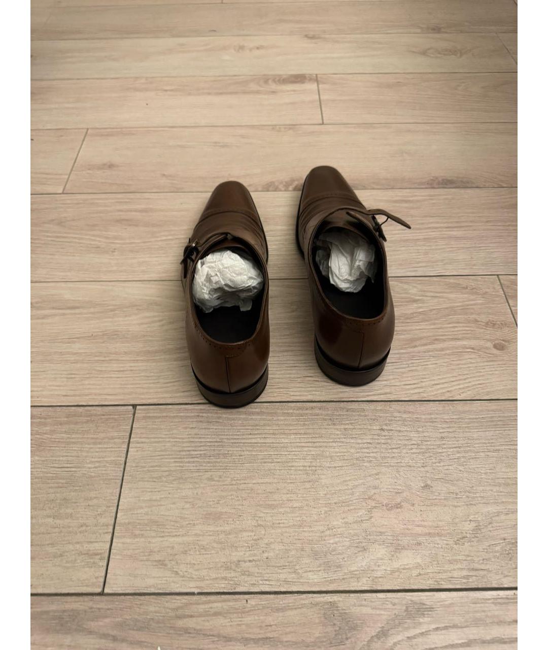 HUGO BOSS Коричневые кожаные туфли, фото 4