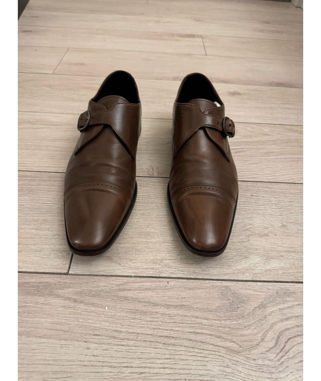 HUGO BOSS Коричневые кожаные туфли, фото 2