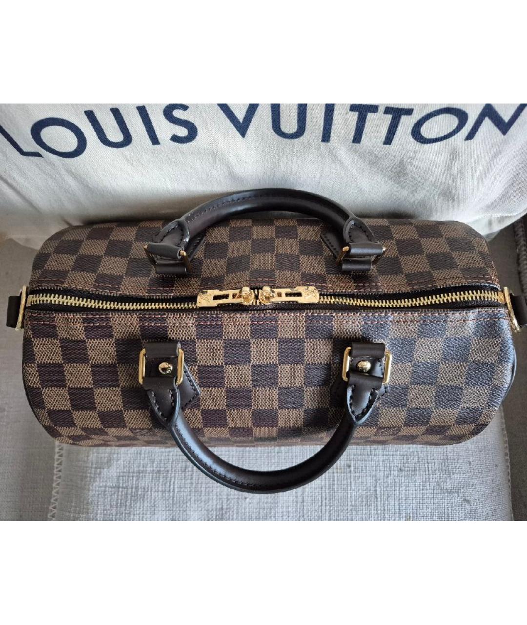 LOUIS VUITTON Коричневая сумка с короткими ручками, фото 3