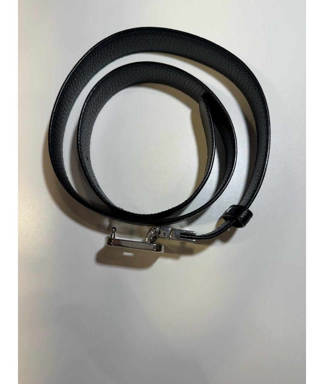 GUCCI Черный кожаный ремень, фото 2