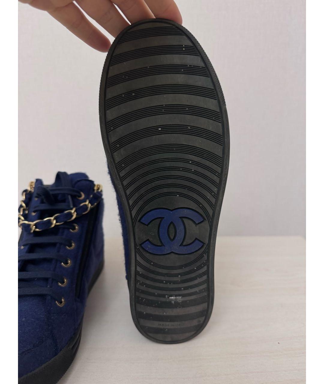 CHANEL Синие замшевые кеды, фото 5