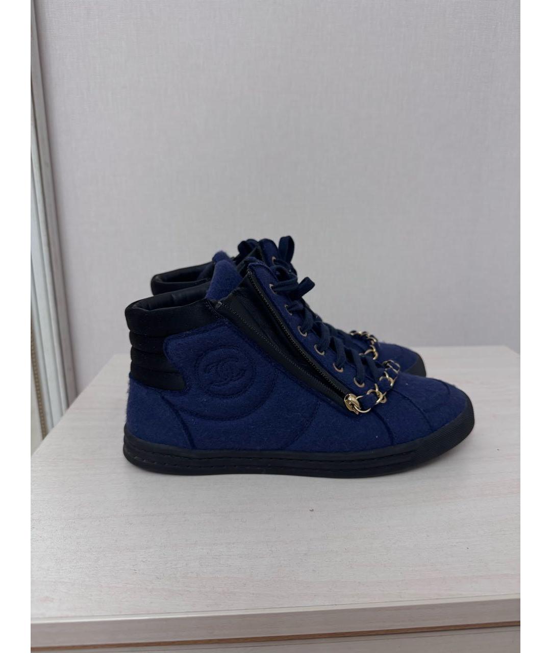 CHANEL Синие замшевые кеды, фото 7